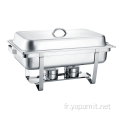 Chafing Dish à rouleaux oblongs en acier inoxydable